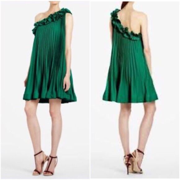 BCBGMaxAzria Evergreen CECE One Shoulder Dress Size XXS New - Picture 1 of 8